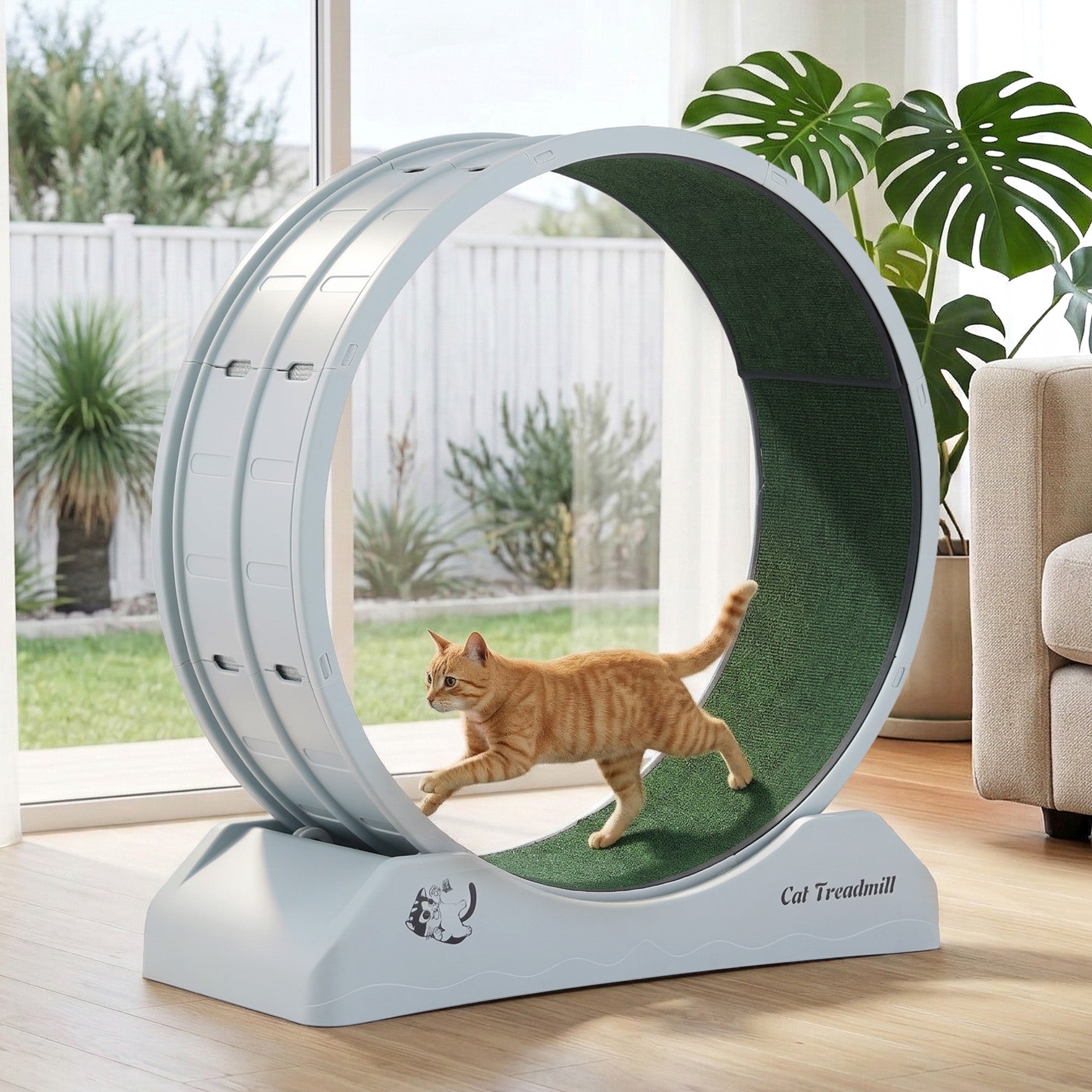 Cat Exercise Wheel Treadmill 80cm Indoor Silent Running Blue Green