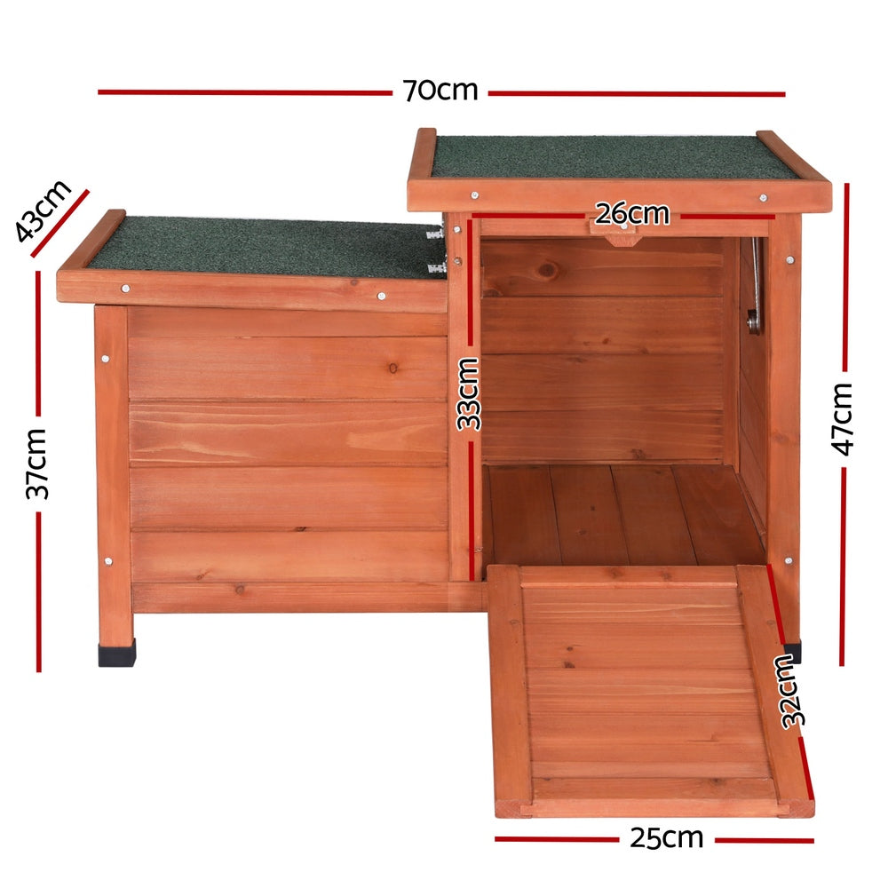 Outdoor Cat House & Rabbit Hutch - Wooden Shelter, Small Enclosure