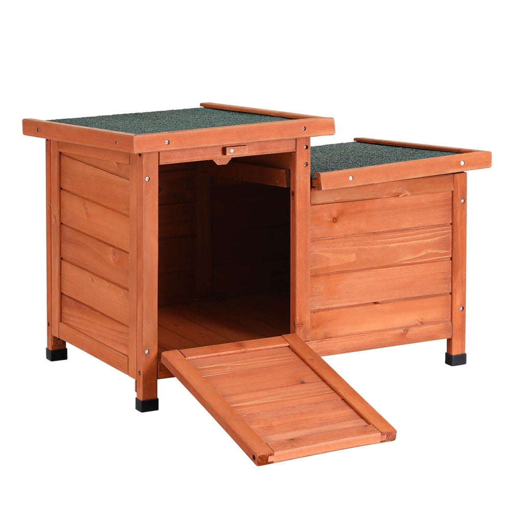 Outdoor Cat House & Rabbit Hutch - Wooden Shelter, Small Enclosure