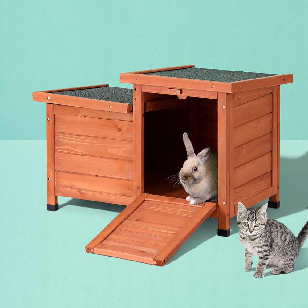 Outdoor Cat House & Rabbit Hutch - Wooden Shelter, Small Enclosure
