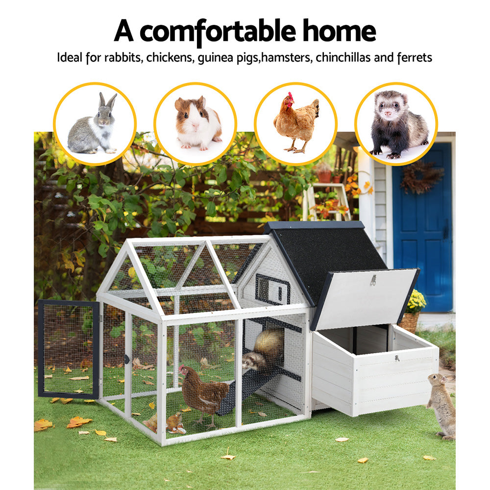 Large Chicken Coop & Rabbit Hutch 166x120x112cm Wooden Cage with Run