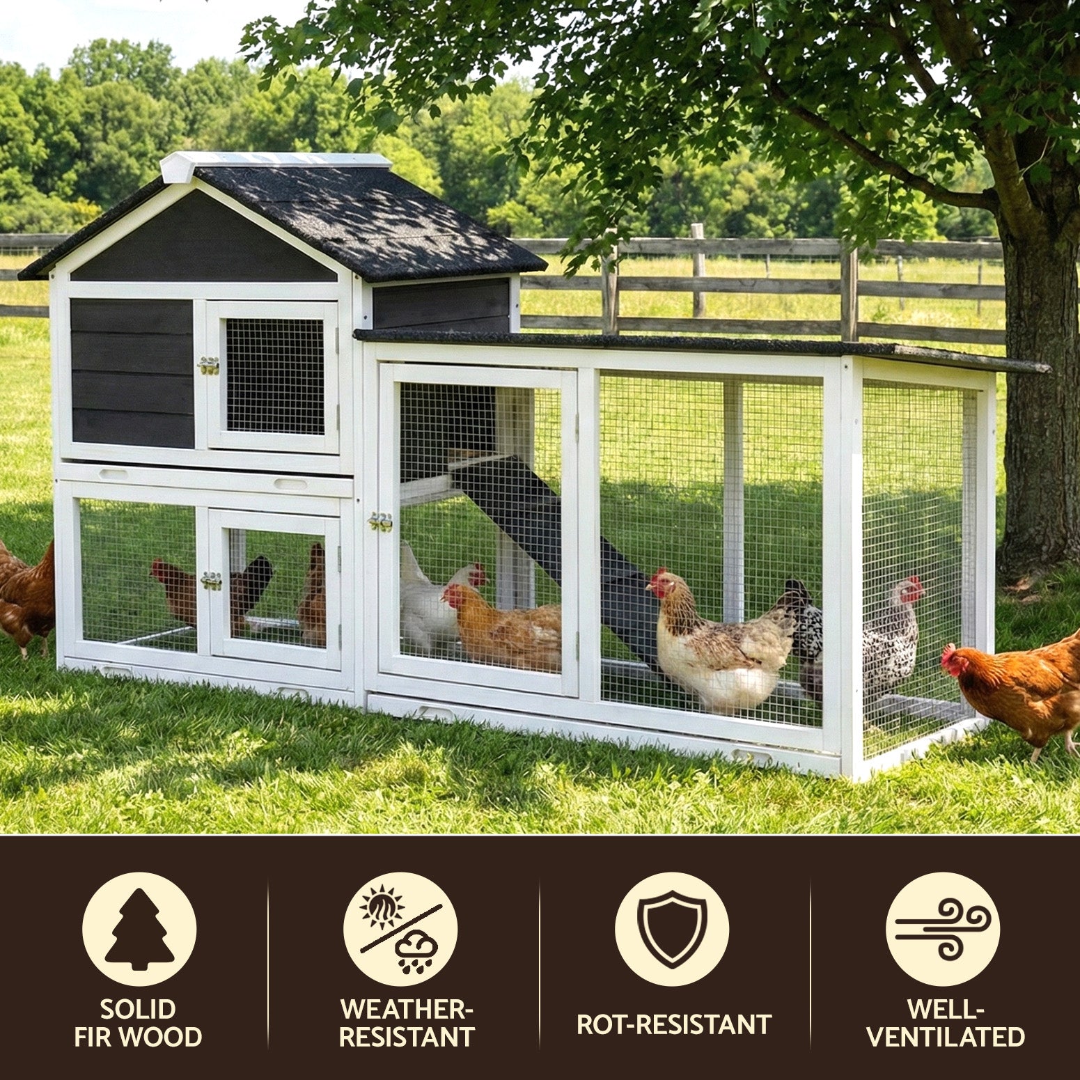 Versatile Extra Large Wooden Chicken Coop - Rabbit Hutch