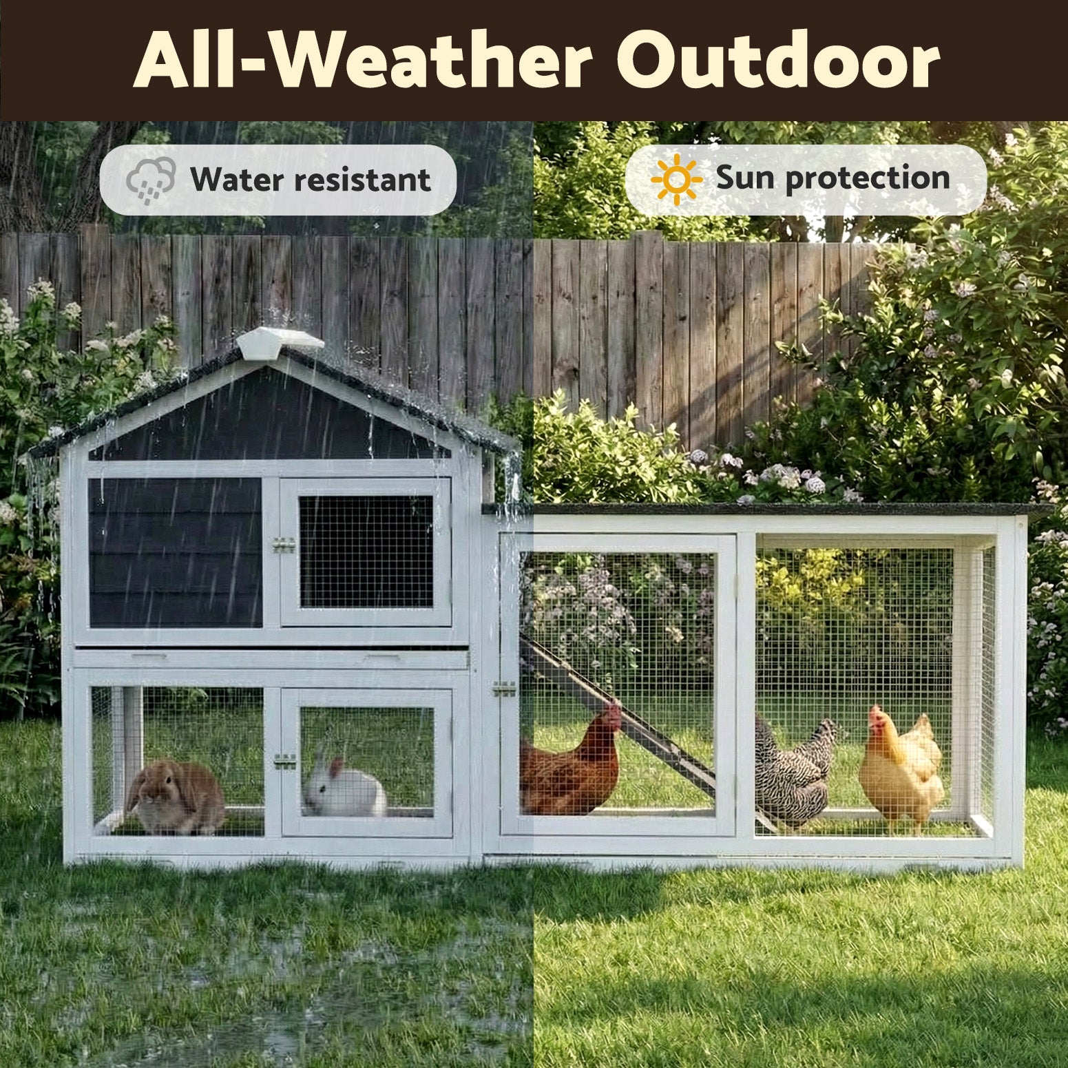 Versatile Extra Large Wooden Chicken Coop - Rabbit Hutch