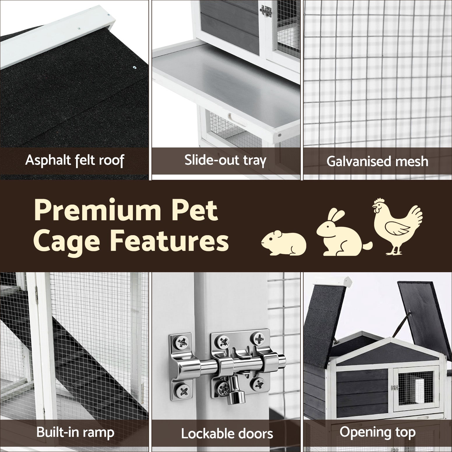 Versatile Extra Large Wooden Chicken Coop - Rabbit Hutch