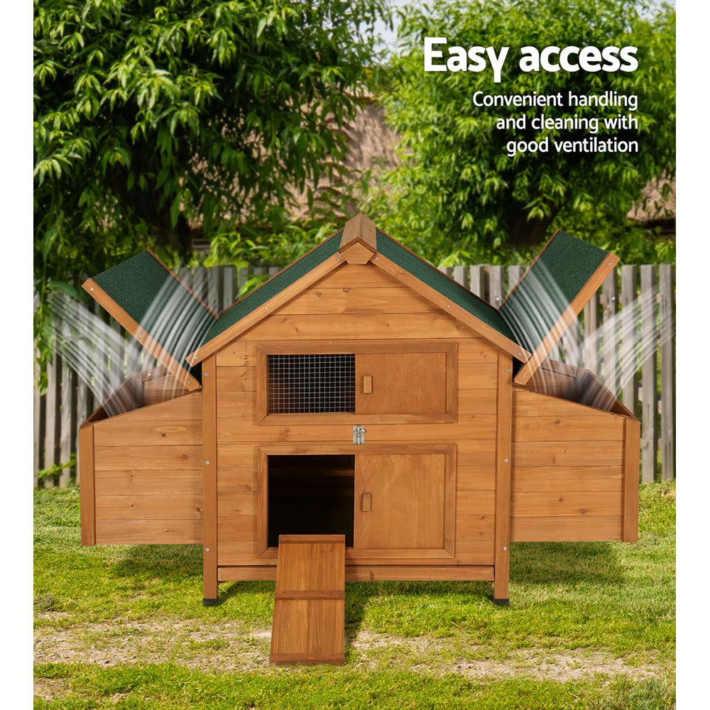 Large Wooden Chicken Coop Rabbit Hutch Cage House 150cm