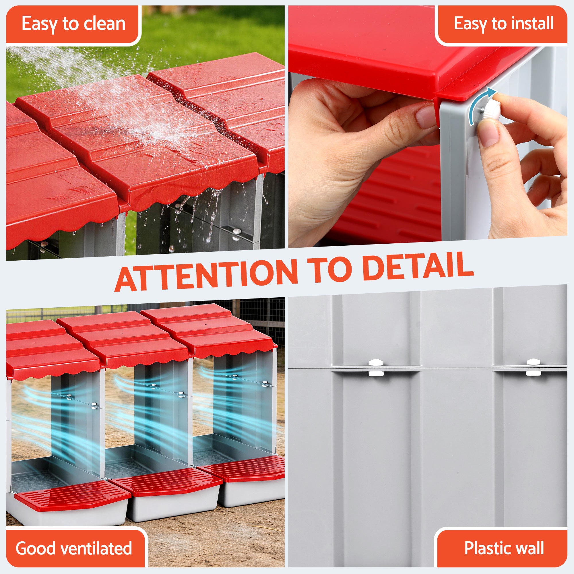 3 Hole Roll Away Chicken Nesting Box Auto Egg Collection Poultry Coop