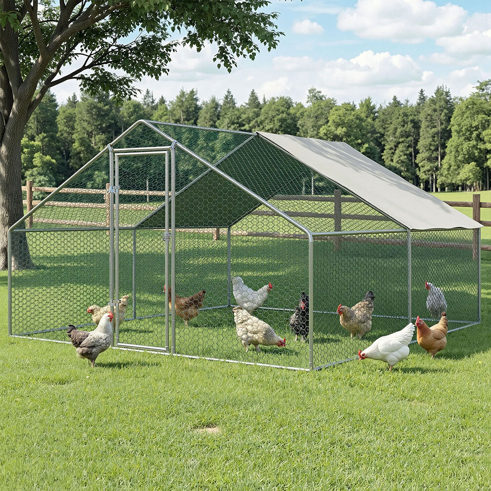 Chicken Coop Cage Run Rabbit Hutch Large Walk In Hen House Cover