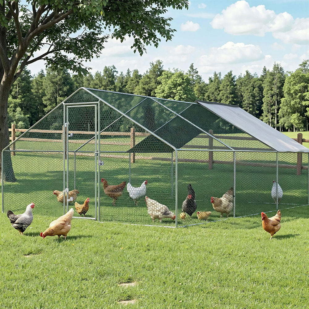 Chicken Coop Cage Run Rabbit Hutch Large Walk In Hen House Cover