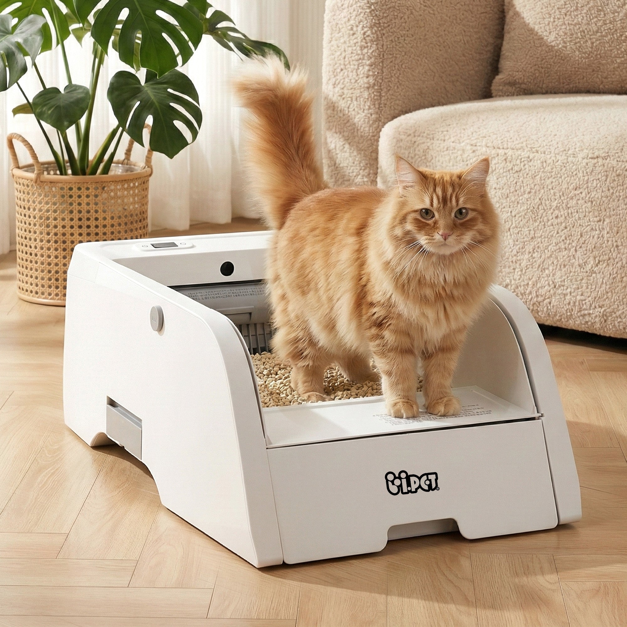 Automatic Cat Litter Box Self-Cleaning Smart Toilet with App Control 5L