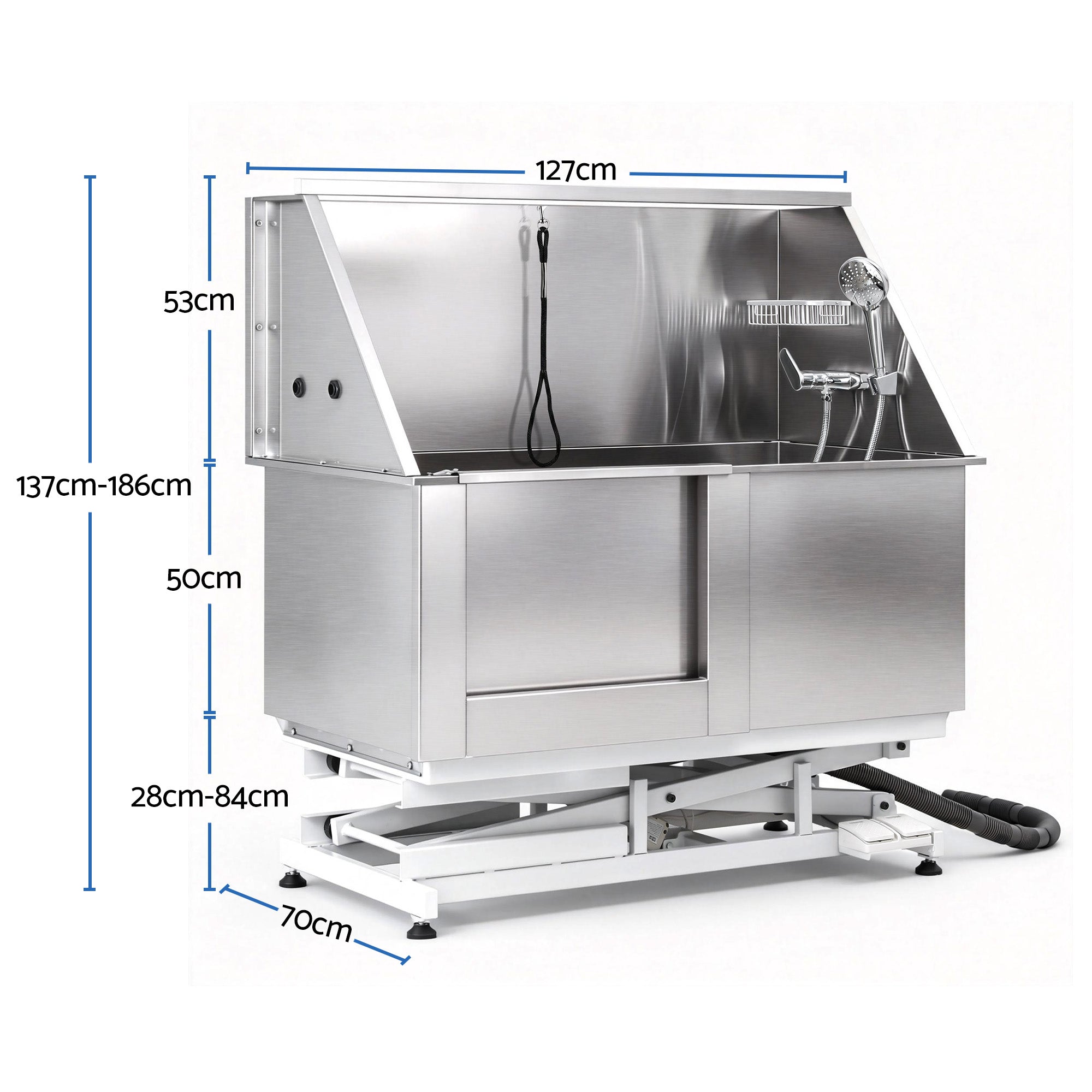 Dog Bath Tubs Stainless Steel Grooming Station 150kg Lift Adjustable