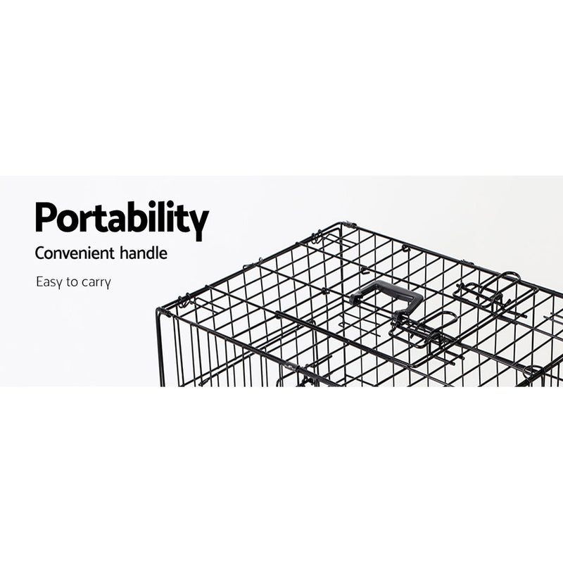Dog Kennels - 48" Dog Cage Crate Large Kennel 3 Doors