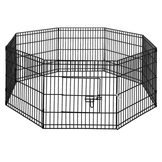 24" 8 Panel Dog Playpen Pet Fence Exercise Cage Enclosure Play Pen | Dog Playpens & Gates - photo 6