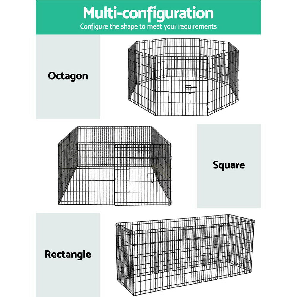Dog Playpen 30" 8 Panel Pet Fence Exercise Enclosure Indoor Outdoor Cage