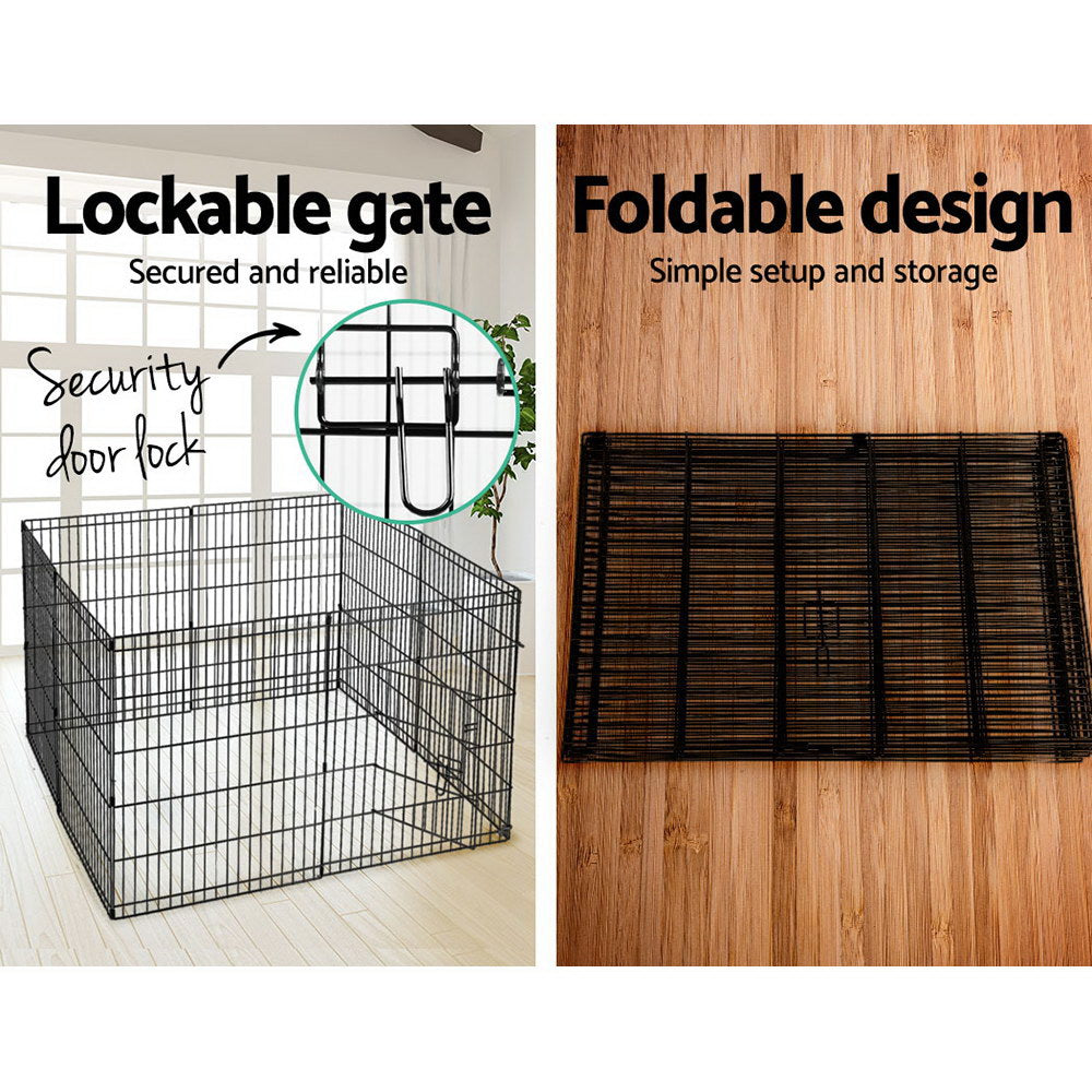 Dog Playpen 30" 8 Panel Pet Fence Exercise Enclosure Indoor Outdoor Cage