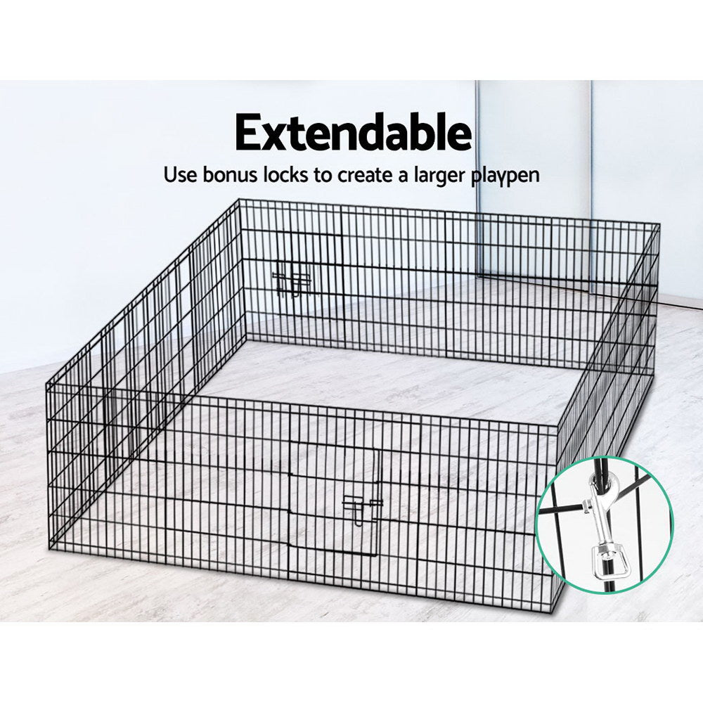 Dog Playpen 30" 8 Panel Pet Fence Exercise Enclosure Indoor Outdoor Cage