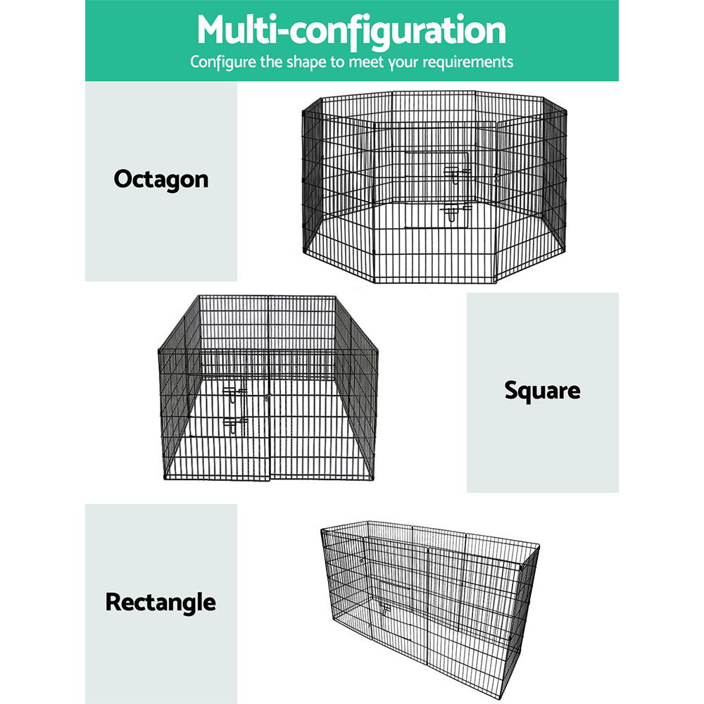 2X36" 8 Panel Dog Playpen Pet Fence Exercise Cage Enclosure Play Pen