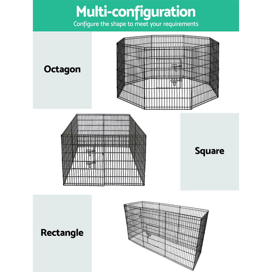 2X36" 8 Panel Dog Playpen Pet Fence Exercise Cage Enclosure Play Pen