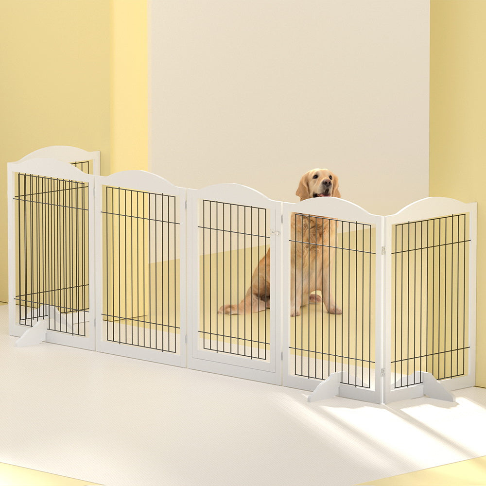 Dog Playpen Enclosure 6 Panel Pet Fence Wooden | Dog Playpens & Gates