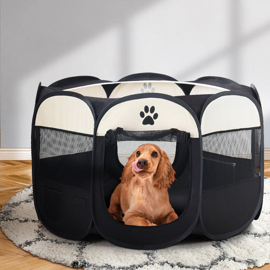 Pet Dog Playpen Enclosure Crate 8 Panel Play Pen Tent Bag Fence Puppy Xl with Dog Playpens & Gates