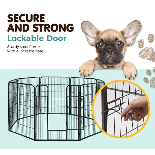 Pet Playpen Dog Playpen 40" 8 Panel Puppy Enclosure Fence Cage - Dog Playpens & Gates