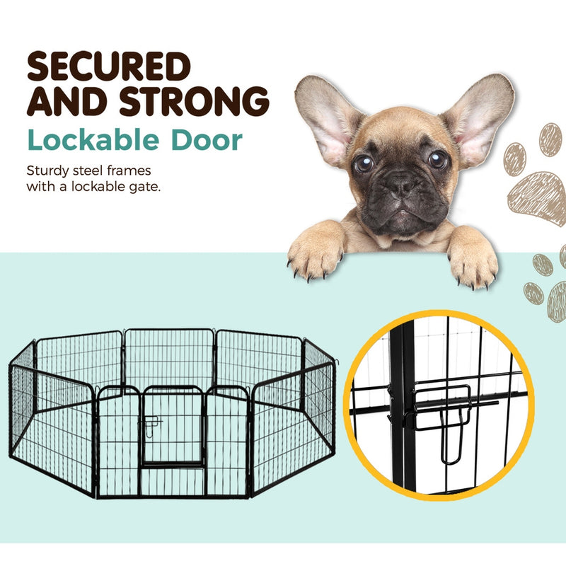 Dog Playpens & Gates - i.Pet 8 Panel Pet Dog Playpen Puppy Exercise Cage Enclosure Fence Play Pen 80x60cm