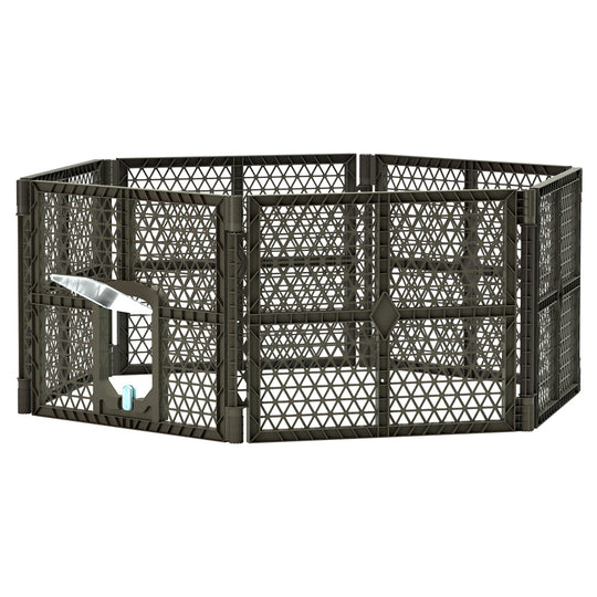 Dog Playpen Enclosure 6 Panel Pet Fence Plastic Play Pen - Puppy Cage Fold