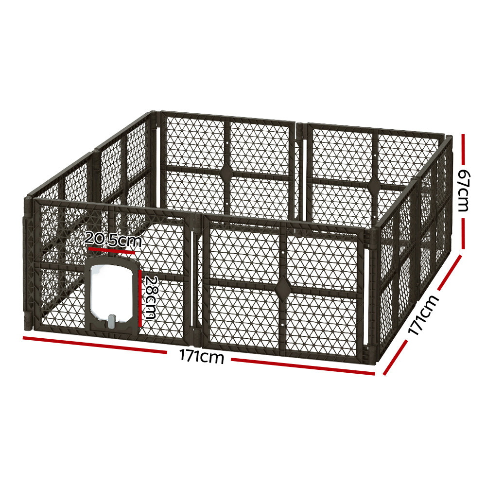 8 Panel Dog Playpen Plastic Pet Fence Enclosure Indoor Outdoor