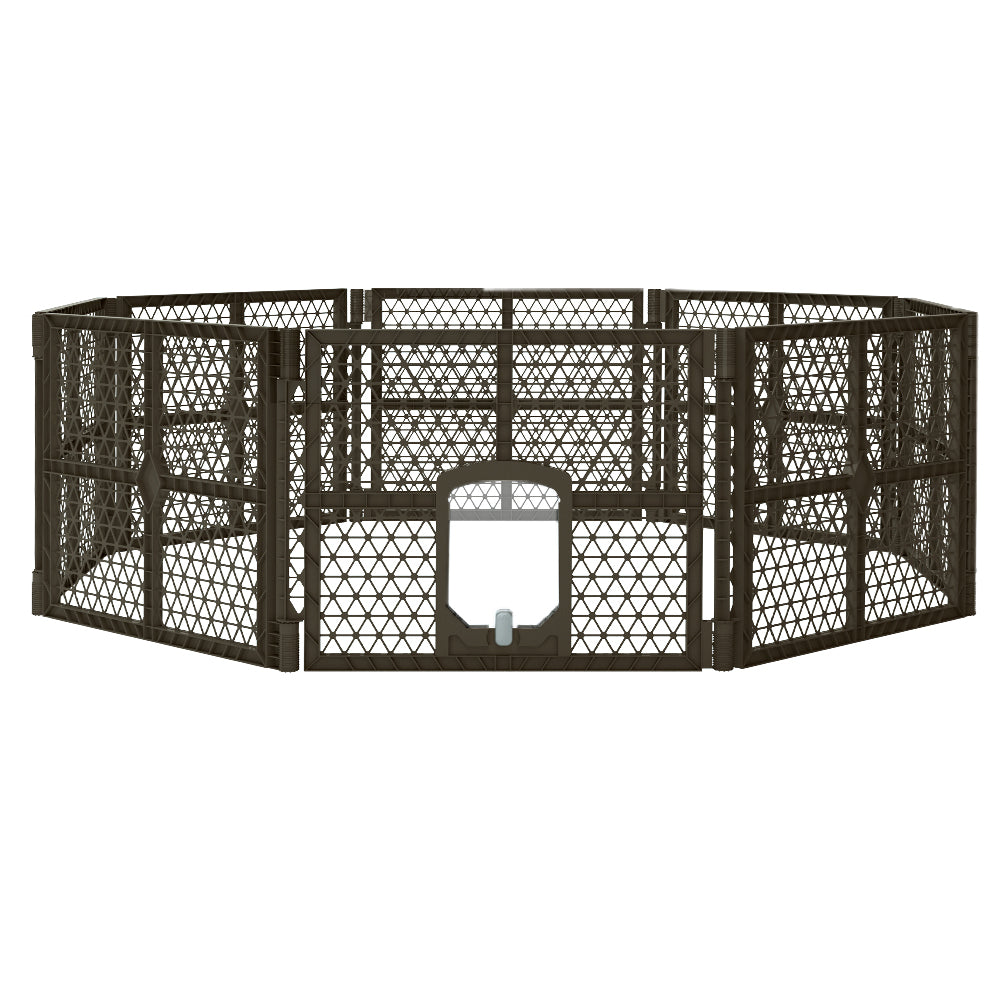8 Panel Dog Playpen Plastic Pet Fence Enclosure Indoor Outdoor