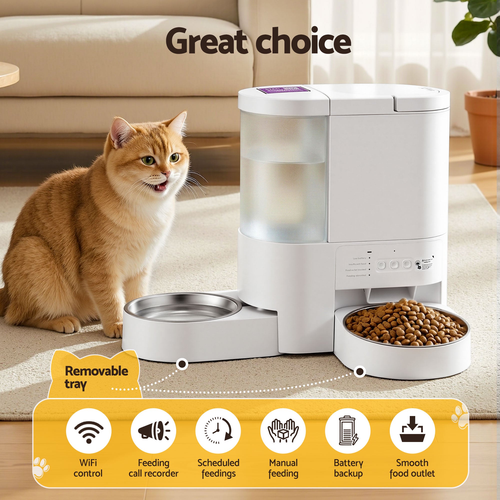 Automatic Pet Feeder Water Dispenser 4L WiFi | Simpledeals
