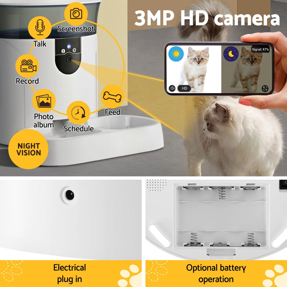 Automatic Pet Feeder Dog Cat Camera Wifi Smart Food Dispenser Timer | Dog Bowls, Feeders & Waterers