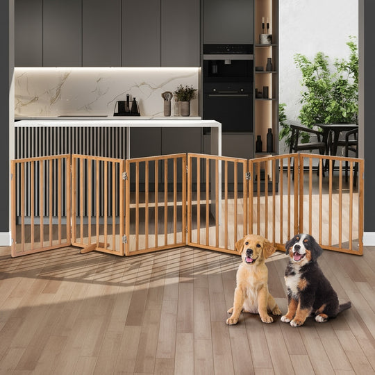 Alopet Wooden Pet Gate Dog Fence Indoor Stair Barrier
