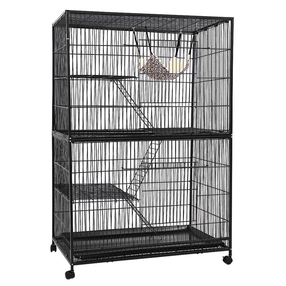 4 Level Rabbit Cage Bird Ferret Parrot Aviary Cat Hamster Castor 142cm