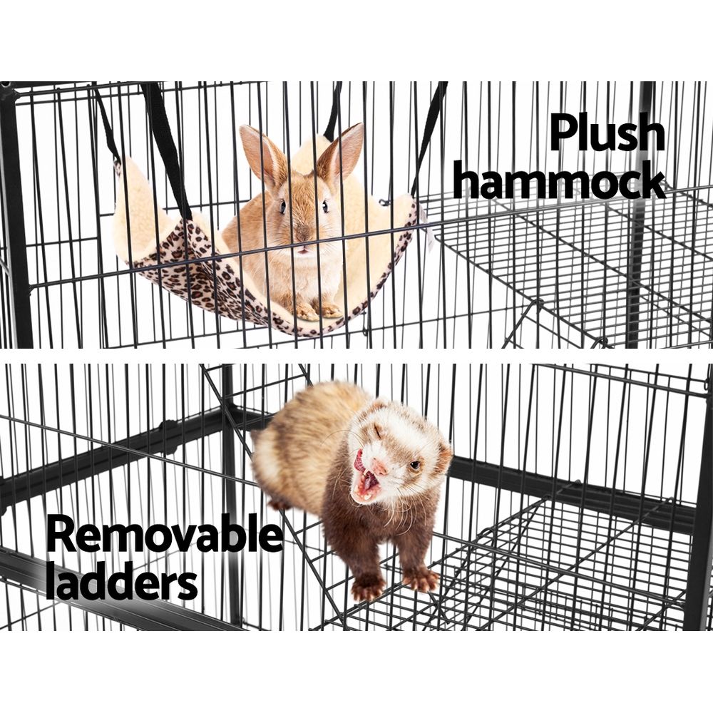 4 Level Rabbit Cage Bird Ferret Parrot Aviary Cat Hamster Castor 142cm