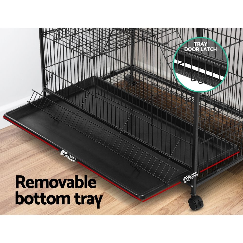 4 Level Rabbit Cage Bird Ferret Parrot Aviary Cat Hamster Castor 142cm