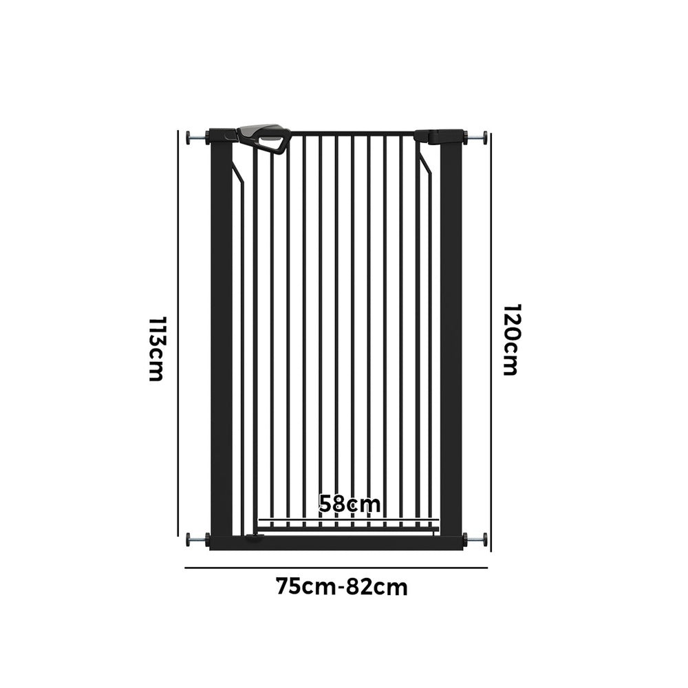 Retractable Pet Safety Gate 120cm Black | Simpledeals