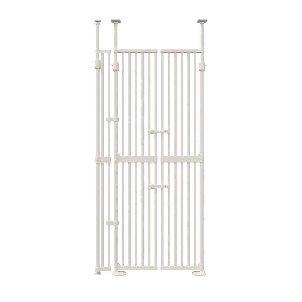 190cm-264cm Retractable Gate Pet Dog Cat Extra Tall Fence White