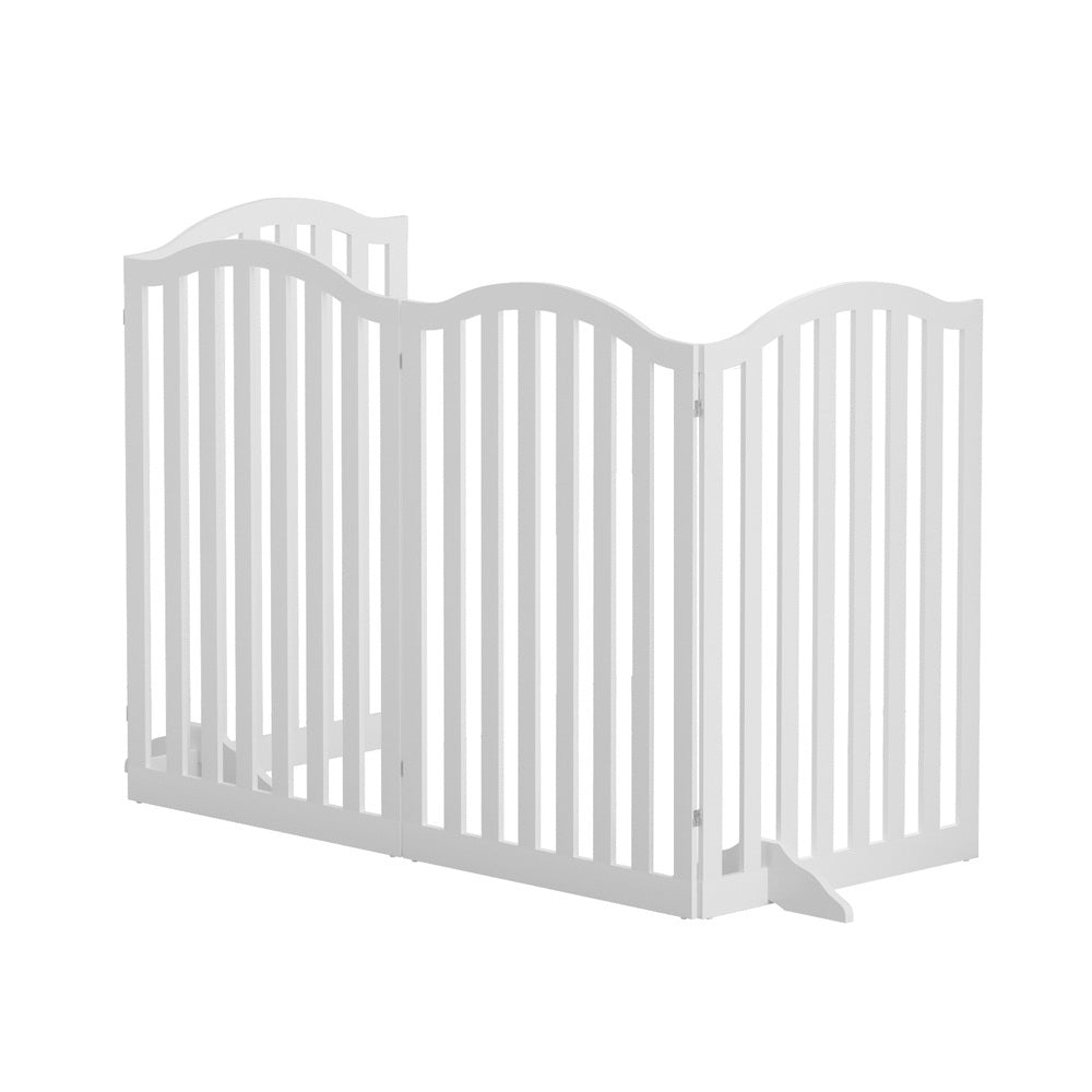 Dog Playpen Enclosure 4 Panel Pet Fence Wooden Play Pen | Wooden finish