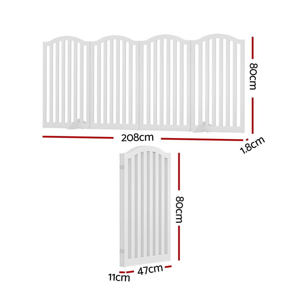 Dog Playpen Enclosure 4 Panel Pet Fence Wooden Play Pen, Dog Playpens & Gates