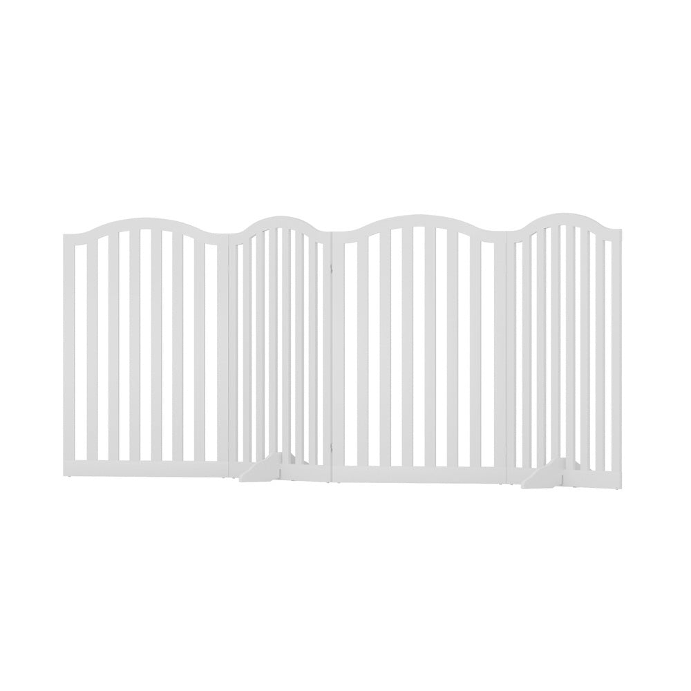 Dog Playpen Enclosure 4 Panel Pet Fence Wooden Play Pen, Wooden finish