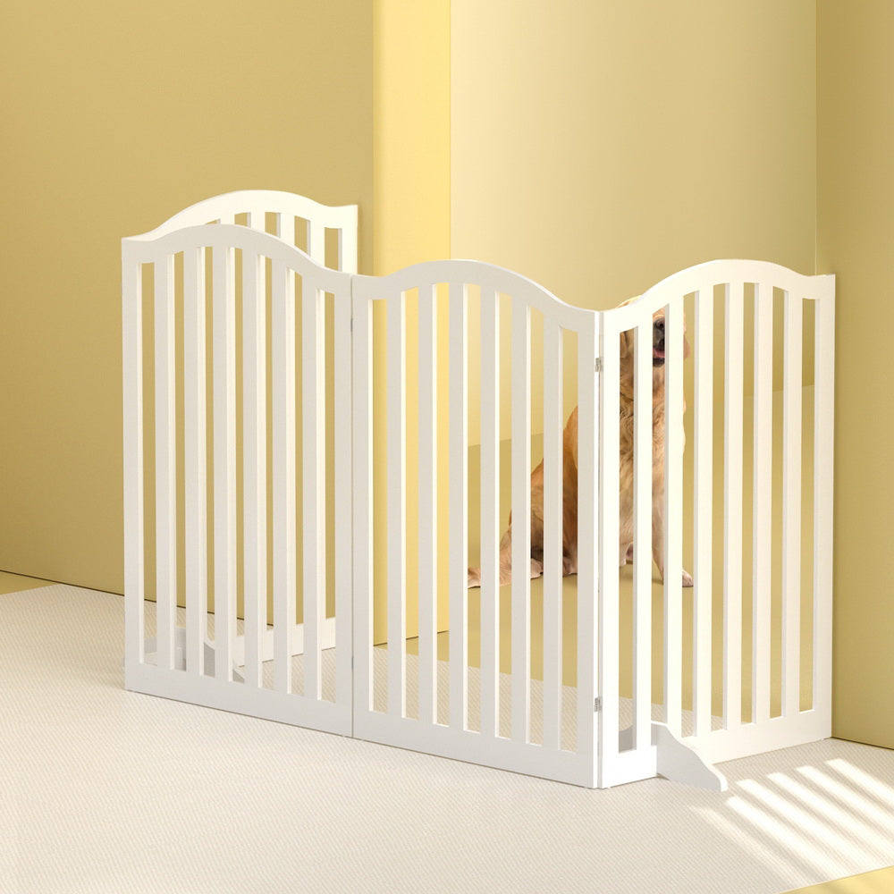 Dog Playpen Enclosure 4 Panel Pet Fence Wooden Play Pen | Dog Playpens & Gates