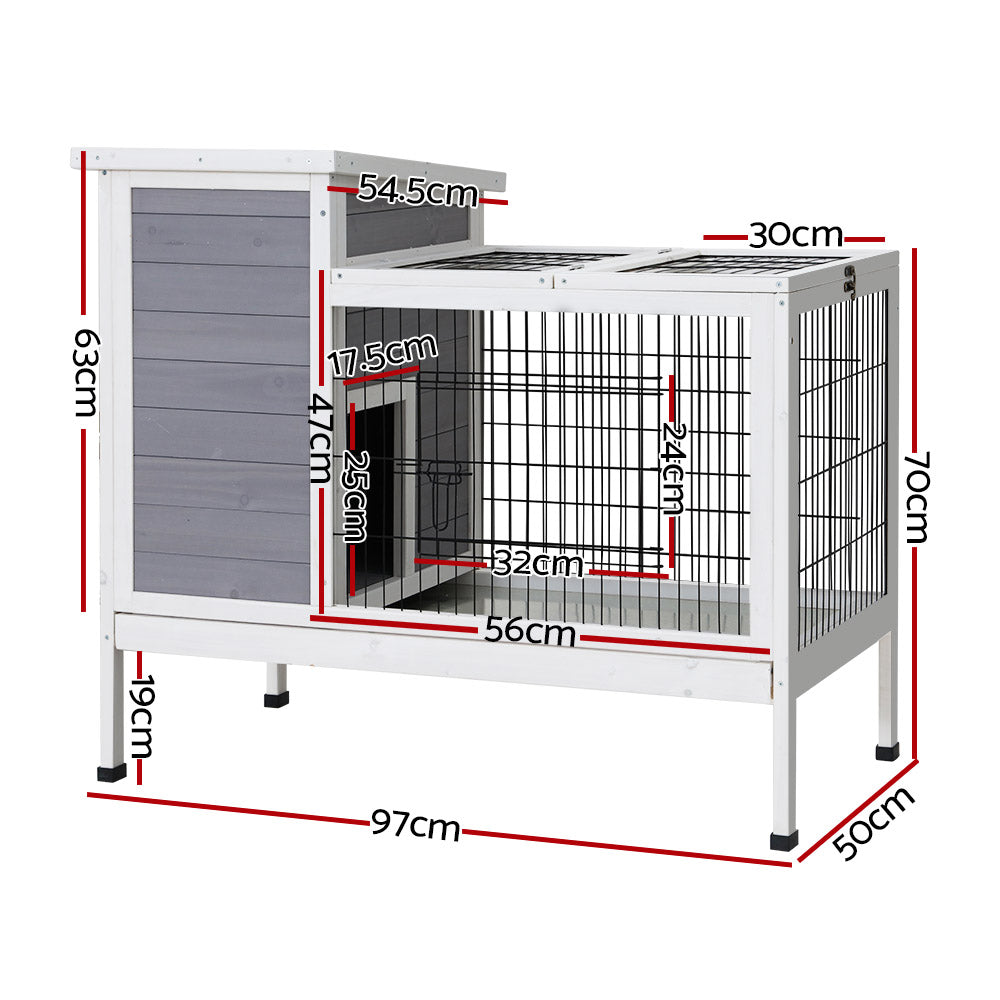 Wooden Chicken Coop Rabbit Hutch Large Outdoor Cage 97cm