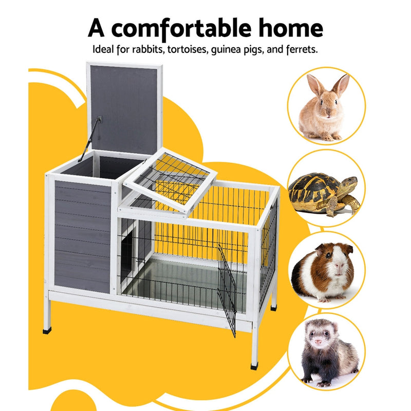 Rabbit Hutch Chicken Coop Wooden Ferret Cage Habitat
