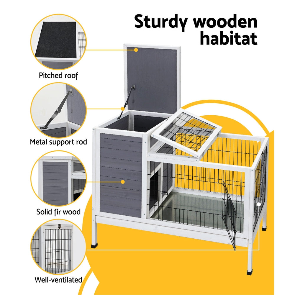 Wooden Chicken Coop Rabbit Hutch Large Outdoor Cage 97cm