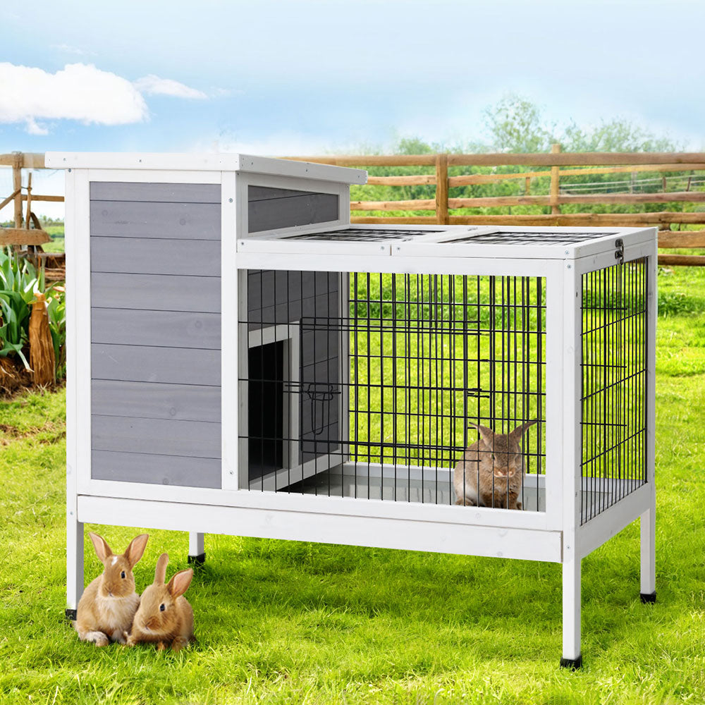 Wooden Chicken Coop Rabbit Hutch Large Outdoor Cage 97cm