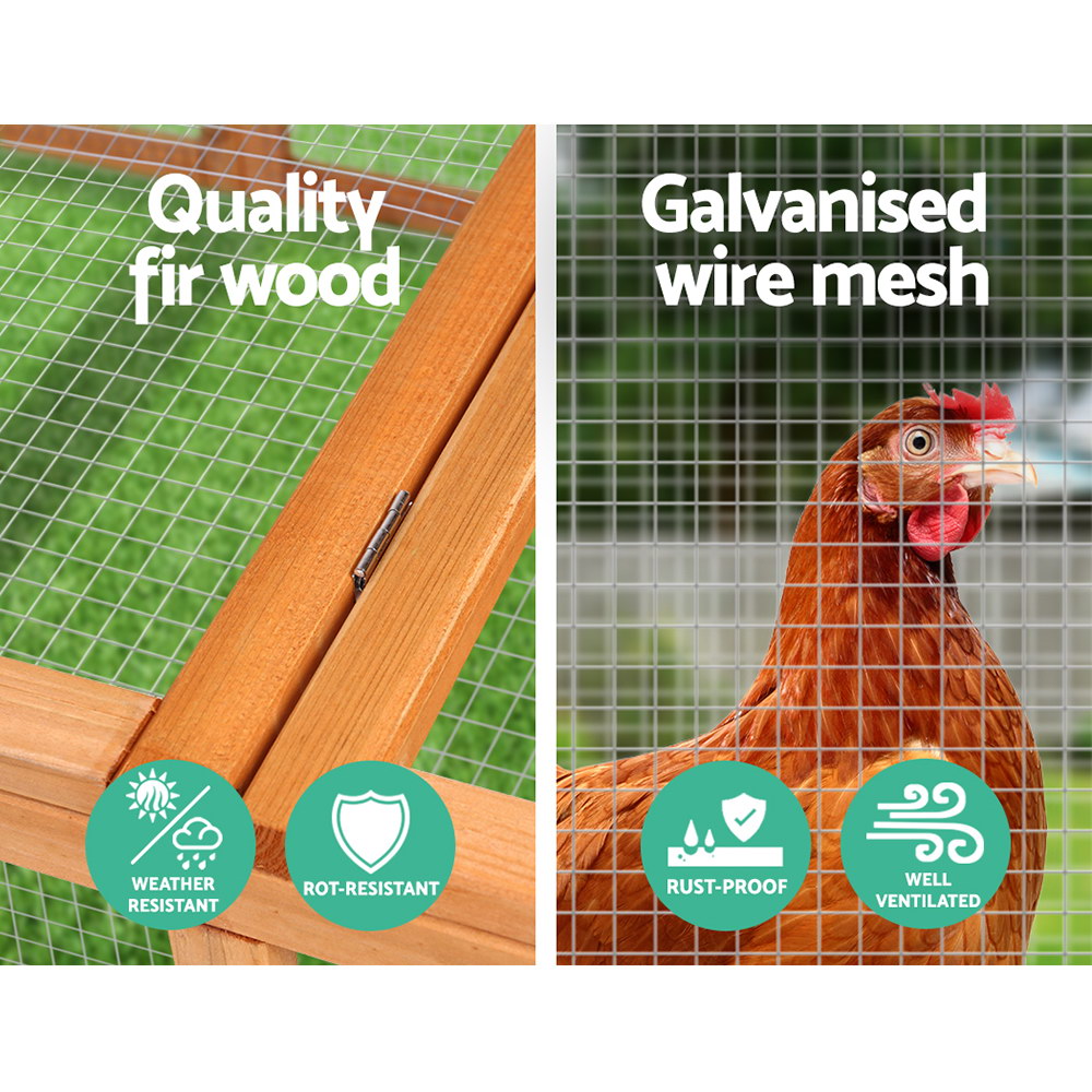 Xl Chicken Coop Rabbit Hutch 180Cm Wooden House With Run