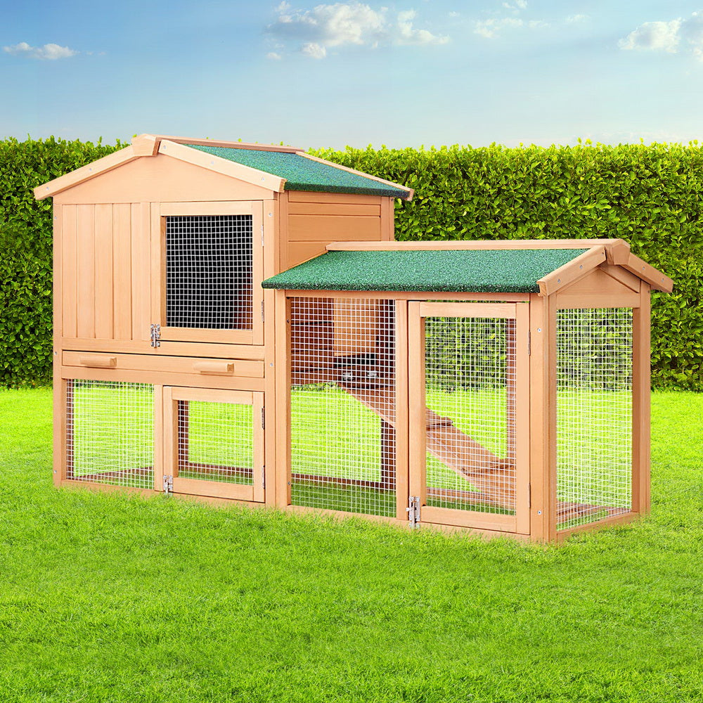 Large Chicken Coop Rabbit Hutch 138X44X85Cm Outdoor Cage