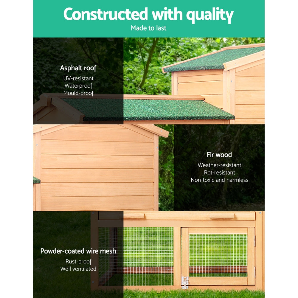 Large Chicken Coop Rabbit Hutch 138X44X85Cm Outdoor Cage