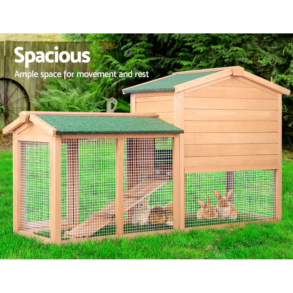 Large Chicken Coop Rabbit Hutch 138X44X85Cm Outdoor Cage