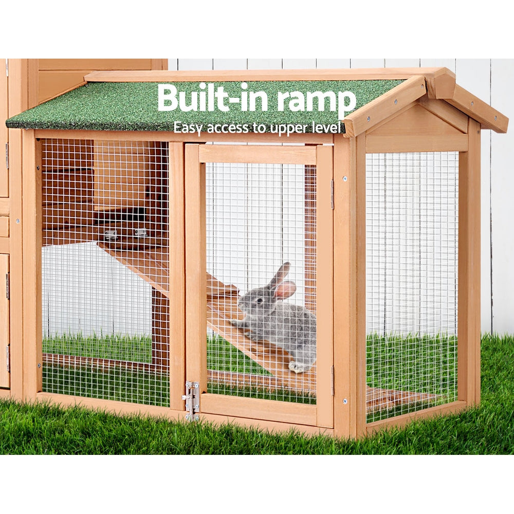 Large Chicken Coop Rabbit Hutch 138X44X85Cm Outdoor Cage