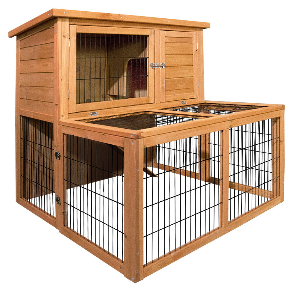 Large Chicken Coop Rabbit Hutch 96x96x100cm Wooden Cage